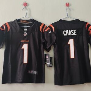 NWT mens & youth 1 Ja'Marr Chase Black Stitched Jersey